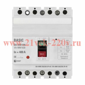 Автоматический выключатель ВА-99М 630/400А 3P+N 50кА EKF Basic