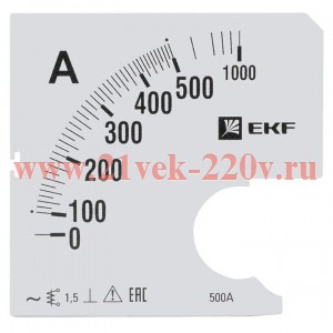 Шкала сменная для A961 500/5А-1,5 EKF PROxima