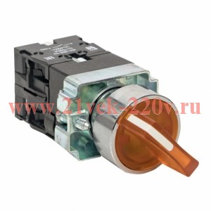 Переключатель BD33 3P с желт. подстветкой 24В NO PROxima EKF xb2-bk33-y-24