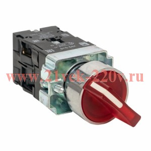 Переключатель BD21 2P с красн. подстветкой 230В NO PROxima EKF xb2-bk21-r-230