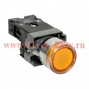 Кнопка BA51 с подстветкой 230В желт. NO IP65 PROxima EKF xb2-bw51-230-65