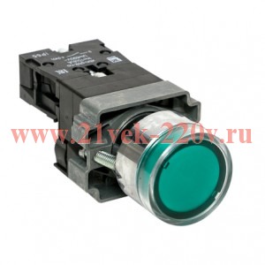 Кнопка BA31 с подстветкой 230В зел. NO IP65 PROxima EKF xb2-bw31-230-65