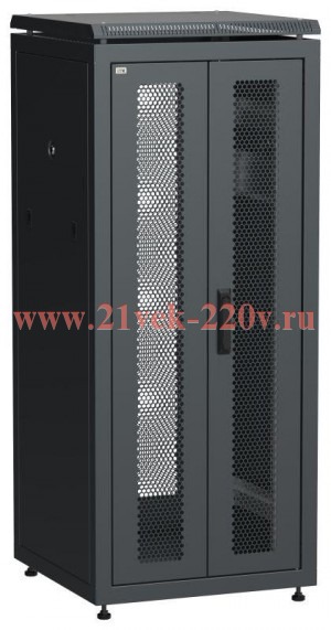 Шкаф сетевой 19дюйм LINEA N 28U 600х600мм передняя перфорированная распаш. двуствор. задняя перфорир