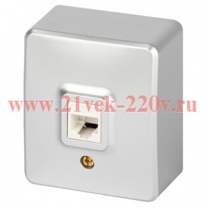 Розетка Эксперт 11-3203-03 информационная RJ45 IP20 ОУ алюм. Эра Б0063009