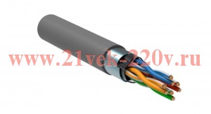 Кабель витая пара ITK F/UTP, кат.5E 4х2х24AWG solid, серый [бухта 305м]