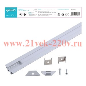 Профиль угловой для LED ленты 1м Gauss BT412