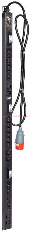 Блок распределения питания BASE PDU PV1113 38U 3ф 32А 18C13 6C19 3м IEC60309 ITK BS-PV42-18C13-06C19