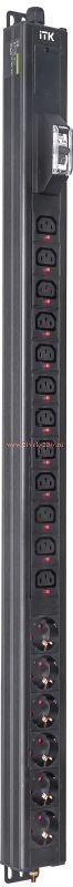 Блок распределения питания BASE PDU PV1111 23U 1ф 16А 6SCHUKO 12C13 2.6м SCHUKO ITK BS-PV12-06D-12C1