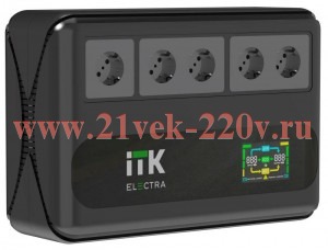 Источник бесперебойного питания ИБП 800ВА/480Вт LCD с АКБ 1х9AH ELECTRA LT5 ITK ELT5-800VA-1-001