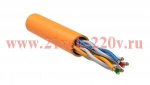 ITK Кабель связи витая пара U/UTP, кат.6 4x2х23AWG solid, LSZH, 305м, оранжевый