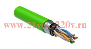 ITK Кабель связи витая пара F/UTP, кат.6 4x2х23AWG solid, LSZH, 305м, зеленый