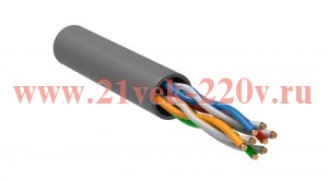 ITK Каб. в. п. U/UTP кат. 5E 4х2х24AWG solid PVC серый