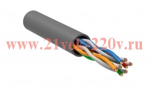 ITK Каб. в. п. U/UTP кат. 5E 4x2х24AWG solid LSZH серый