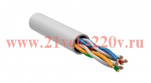 ITK Кабель связи витая пара U/UTP, кат.5E 4x2х24AWG solid, LSZH, 305м, белый