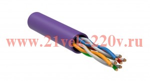 ITK Каб. в. п. U/UTP кат. 5E 4х2х24AWG solid LSZH 305м фиол.