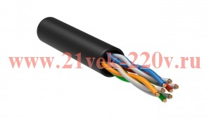 ITK Каб. в. п. U/UTP кат. 5E 4x2х24AWG solid LSZH 305м чер.