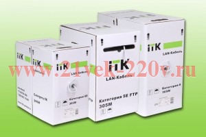 ITK Каб. вп U/UTP, кат.5E 4х2х24AWG solid, LDPE, 305м, чер.