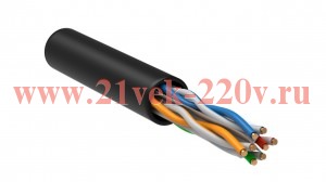 ITK Каб. в. п. U/UTP кат. 6 4x2х23AWG solid LSZH 305м чер.