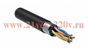 ITK Каб. в. п. F/UTP кат. 5E 4x2х24AWG solid LSZH 305м чер.