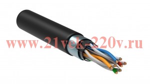 ITK Каб. в. п. F/UTP, кат. 6 4x2х23AWG solid LSZH 305м чер.