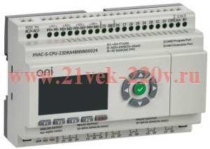 Контроллер программируемый логический HVAC S ЦПУ 8DI 8DO 1AI 4PT 2AO LED дисплей RS485 24В DC ONI HV