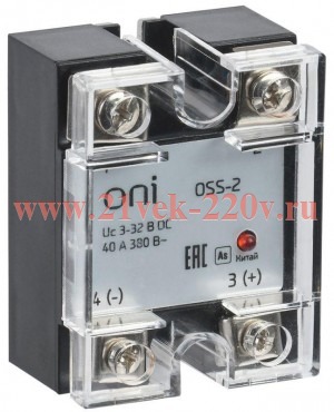 Реле твердотельное OSS-2 40А 380В AC 3-32В DC ONI OSS-2-3-40-B