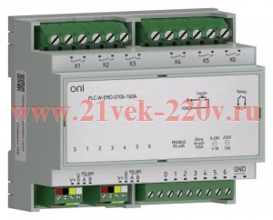 Расширение коммутирующее 7 DI 6 DO макс. п. ток 165А ПЛК W. ONI PLC-W-EMD-0706-160A