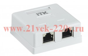 ITK Настенная инф. розетка RJ45 кат. 5E FTP 2-порт