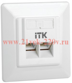 ITK Внутренняя инф. розетка RJ45 кат. 6 UTP 2 порта