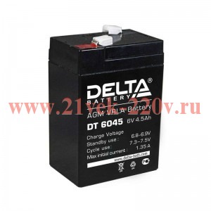 Аккумулятор 6В 4.5А.ч Delta DT 6045