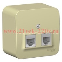 Розетка двойная RJ45 + RJ11 Blanca SE с изолирующей пластиной бежевый