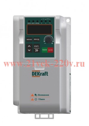 Преобразователь частоты DEKV060-7.5/11кВт 3 фазы 380В с торм. модулем DEKraft DEKV060G7R5P011T4B