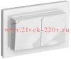 Розетка 2х2P+E Schuko шторки с крышкой двойная 16А IP44 IEK BRITE белый в сборе (РСбш12-3-44-БрБ)