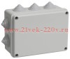 Коробка КМ41243 распаячная для о/п 190х140х70 мм IP44 (RAL7035, 10 гермовводов)