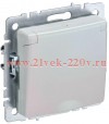 Розетка 2P+E Schuko со шторками с крышкой 16А IP44 IEK BRITE жемчуг (РСбш10-3-44-БрЖ)