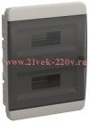 Щит встраиваемый пластиковый ЩРВ-П-24 TEKFOR 24м белый черная прозрачная дверь IP41 IEK (01-02-041)