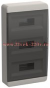 Щит накладной пластиковый ЩРН-П-36 TEKFOR 36м белый черная прозрачная дверь IP41 IEK (01-01-061)