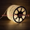 Светодиодный дюралайт 2W теплый белый 24 LED/1,6Вт/м, постоянное свечение, D10мм, бухта 100м