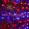 Гирлянда Сеть 2х1,5м, 288LED красный/синий IP44 свечение с динамикой, черный провод, 230В