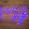 Гирлянда бахрома светодиодная 1,8х0,5м 48LED синий, 8 режимов свечения, прозрачный провод