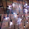 Гирлянда бахрома светодиодная 2,4х0,6м 88LED белый IP44, постоянное свечение,черный провод