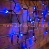 Гирлянда бахрома светодиодная 2,4х0,6м 88LED синий IP44, постоянное свечение,черный провод