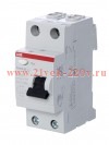 УЗО ABB FH202 AC-25/0,1 2-х полюсное тип AC 25A 100mA 2 модуля