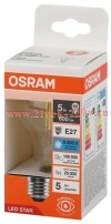 Лампа филаментная Osram LED STAR CL A60 5W/865 CL E27 230V