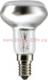 Лампа накаливания R50 60W 230V 30° E14 (зеркальная D50mm) PHILIPS