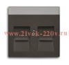 Накладка для двойных розеток 2хRJ11, 2хRJ45 ABB Basic 55 с полем для надписи цвет черный (1800-95)