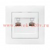 Розетка компьютерная 2-м RJ-45 бел. PROxima EKF EWK02-035-10