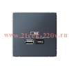 Зарядка USB ArtGallery тип-А и тип-C 45Вт QC PD грифель Systeme Electric