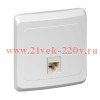 Розетка компьютерная Этюд белый CAT5e RJ45 встроенный монтаж KOMC-001B