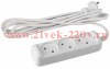 Удлинитель 3х3м без зазeмл. 10А IP20 U-3-3m ПВС 2х1 ЭРА Б0028355